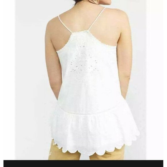 ANTHROPOLOGIE Let Me Be Lace Peplum Tank NWT White $148 Romantic Sz 10 Cottage - Picture 2 of 12